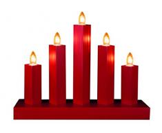 Star 215-74 Rak Chandelier 5 Lumières Rouge Bois 23 x 28 cm