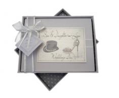 White Cotton Cards Album Photo Son and Daughter-in-Law Wedding Day Taille S