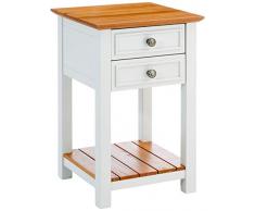 Greenhurst Table dappoint en Acacia Blanc cassÃ© et Marron Taille Unique