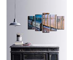 Bonamaison DÃ©coration Murale Ensemble de 5 Impression sur Toile, Dimensions: 100 x 60 Cm - ConÃ§u et fabriquÃ© en Turquie