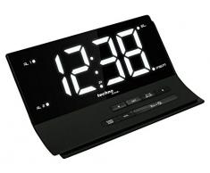 Technoline Réveil Radio, WT 482 Designer Noir 17,4 x 7,6 x 10,2 cm