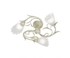 Oaks Lighting Lustre finition main Semi-encastré à 3 lampes Monroe Plafonnier Doré/ivoire