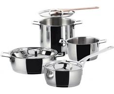 Alessi Ajm100s7 Pots&pans Marmite (Ajm100/20), Faitout (Ajm101/20), Rondin (Ajm102/24), Casserole à Long Manche (Ajm105/16), Couvercle (Ajm200/16), Couvercle (Ajm200/20), Couvercle (Ajm200/24)