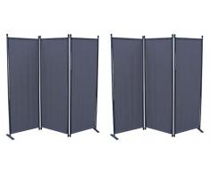 Grasekamp Lot de 2 paravents de qualitÃ© Depuis 1972 3 piÃ¨ces Gris
