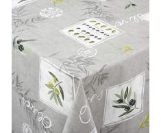 Venilia Eygalières Gris Linge de Table Nappe Anti Tache, Imperméable, Coton, carré, 160 x 160 cm, 55149