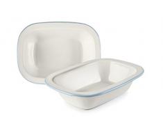 IBILI 920922 Plat Rectangulaire Versalles, Acier, Blanc, 25 x 19 x 6 cm