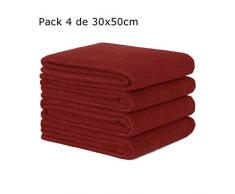 ForenTex Liso(2785) Multifonction Basic de Salle de Bain, lavabo, Main, Toucher Doux pour Le Visage, 100% Coton, Bordeaux, Lot de Serviettes 50 x 100 cm 4
