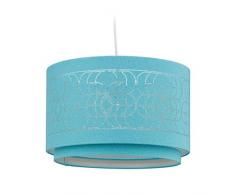 relaxdays 10028036 Lampe, Motifs trouabat-Jour en Tissu, Rond, Salon, lampadaire Suspendu 127x36cm, Bleu pÃ©trole