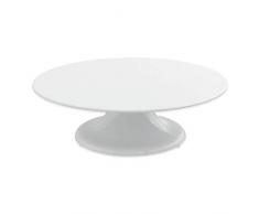 thermohauser Plateau à gâteau rond en mélamine Blanc Diamètre 32,0 x 10,0 cm avec pied rotatif en plastique