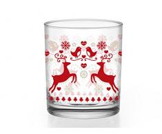 Home Verres Ã Eau de 220 ML DÃ©cor Cerbiatti 3 PiÃ¨ces Transparent/ColorÃ©