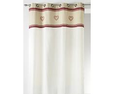 Homemaison 09469-8-AL Voilage avec Parement Etamine/Coton Bordeaux 1 x 140 cm