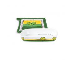 Egan pafset/1Â Plat avec manique, Porcelaine, Multicolore