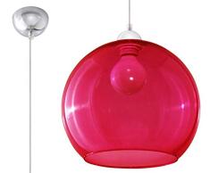 Sollux Lighting Ball Suspension en verre Rouge