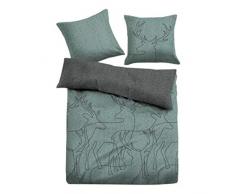 TOM TAILOR 0849933 Parure de lit en Flanelle mÃ©langÃ© avec taie doreiller en Coton 1 Housse de Couette 135 x 200 cm + 1 taie doreiller 80 x 80 cm