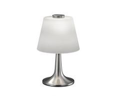 Trio Leuchten Lampe de table LED Nickel mat/verre blanc 529310107