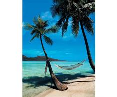 Affiche 30x40 cm Hamac sur la plage, Bora Bora / Seaside Hammock, Bora Bora Randy FARIS