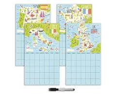 Wallpops Calendrier Lot de 4Â Bon Voyage Ensemble