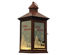 Festive Productions Lanterne en mÃ©tal avec miroir Marron