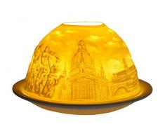 Him DL0052 Dresde (Town of Dresden) -photophore en Porcelaine, Blanc Cassé, 12x12x8 cm