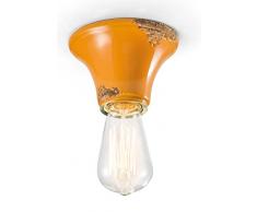 ferroluce rétro Plafonnier minimaliste Base circulaire E27, jaune