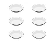 Kitchen Craft Living Nostalgia Rond Plat à Tarte en émail, Blanc/Gris, 18.5 cm, 17,8 cm, Lot de 6
