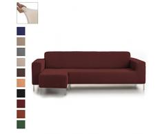 Eiffel Textile Housse Ã©lastique de CanapÃ© Rustique Chaise Longue Long Gauche, Coton, Rouge, 41Â x 21Â x 6Â cm