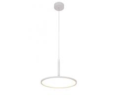 Luminaire Flat M, suspension LED, blanc, ø 44 x H 33 cm