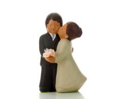 Jullar DDN 12.15 Decoration de Pâtisserie Mariée et le Marié Baiser 25ème Anniversaire