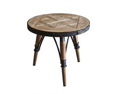 Rituali Domestici Mastrociliegia Round Table en Bois avec Profil en mÃ©tal, Porcelaine, Bois, 50Â x 46Â x 0.1Â cm