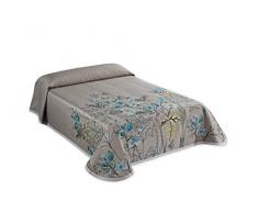 Textilia Monet C/3Â Couvre-lit piquÃ© pour lit de 180, Polyester, Bleu et Beige, King, 270Â x 270Â x 3Â cm