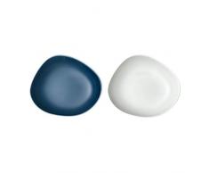 like. by Villeroy & Boch - Organic lot de 2 assiettes creuses, assiettes Ã soupe en porcelaine dure pour 2 personnes, turquoise, blanc, adaptÃ© au lave-vaisselle