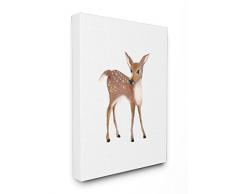 Stupell Industries Baby Deer Illustration tendue sur Toile DÃ©coration Murale, Multicolore