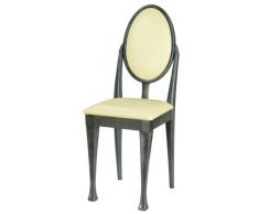 en étain de haute Street Design Lot de 6 chaises de salle à manger en simili cuir Crème avec pieds Nuovo et coussins