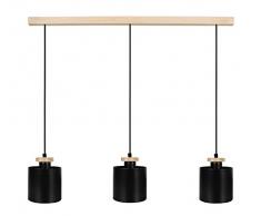 Tosel 21039 Lustre 3 Lumières, Acier/, E27, 40 W, Blanc, 70 x 90 cm