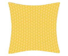 Douceur de France Coussin Imprimé Puzzle Jaune, Polyester, Jaune, 40x40x15 cm