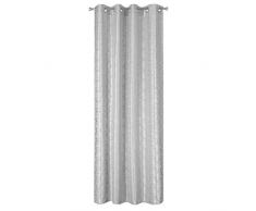 Design91 Rideaux Lisses, Effet géométrique, 8 Oeillets Doux, Doux, Moderne, Simple, Chambre denfant, Salon, argenté, 140 x 250 cm