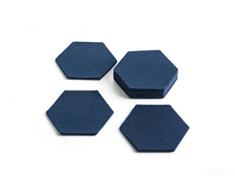 1buy3 Lot de 8 Dessous de Verre hexagonaux en Feutre 5 mm dÃ©paisseur Bleu foncÃ©