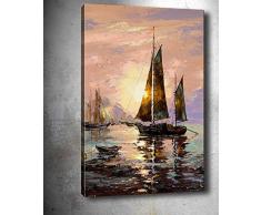 Bonamaison Peinture sur toile, multicolore, 30 x 40 cm - Conçu et fabriqué en Turquie