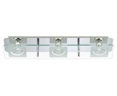 Briloner Leuchten 3513-038 plafonnier, Spots, Lampe Salon, Applique LED, Métal, Culot GU10, 3 W, Chrome