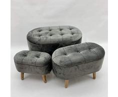 Lot de 3 coffres en bois velours gris M S L