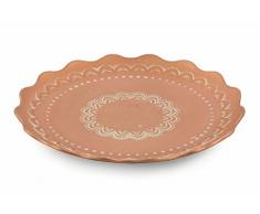 Villa dEste Home Tivoli Wood Plat Rond, Bois, cuivre, 29Â cm