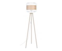 Tosel 51412 Lampadaire 1 Lumière, Bois, E27, 40 W, Noir, 40 x 160 cm