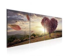 Tableau decoration murale Coeur darbre dautomne 160 x 50 cm - XXL Impression sur Toile Salon Appartment 4 Parties - prÃªt Ã accrocher - 605846c