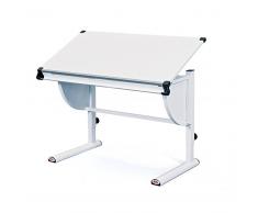 Inter Link Bureau Enfant évolutif à pupitre inclinable Panneaux de Particules Blanc