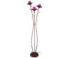 Tosel E5163 Lampadaire Tulipano Acier/Verre 60 W E14 Violet