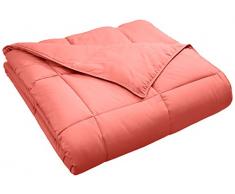 Doudou Classique Toutes Saisons Duvet Alternative supÃ©rieure avec Cassettes BoÃ®te Construction, Corail, King