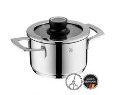 WMF Vari ocuisine Koch Marmite Haute à 16 cm, avec couvercle en verre, Croma rgan Acier Inoxydable, bord en silicone, passe au lave-vaisselle
