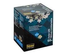 Idena Guirlande solaire 50Â LED avec motifs fleurs, blanc chaud, plastique, 1Â W, transparent, 690Â x 3Â x 4Â cm