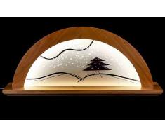 KWO Olbernhau 75891 aulne avec bougeoir en Verre et Sapin Rouge 79 x 14 x 35 cm