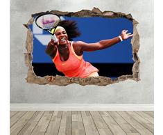 Wall Decor 247 3D Serena Williams Sticker Mural pour Chambre denfant Motif Tennis 70 cm x 50 cm